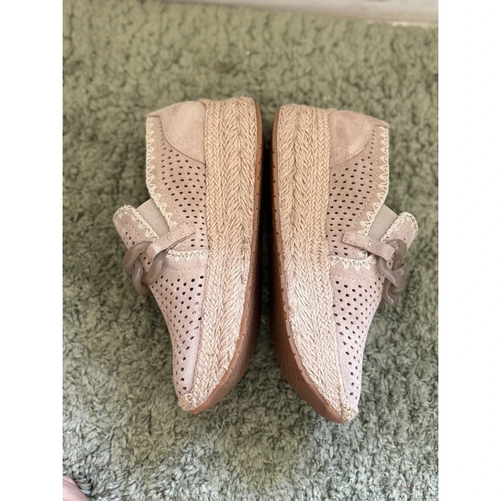 Dolce‎ Vita Jhenee Taupe Suede Espadrille Platform Sneaker Chain Slip On 9
